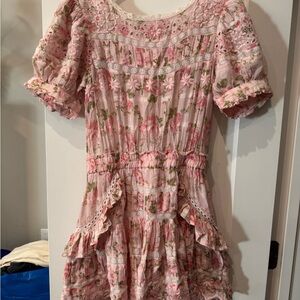LoveShackFancy Pink Lace Dress